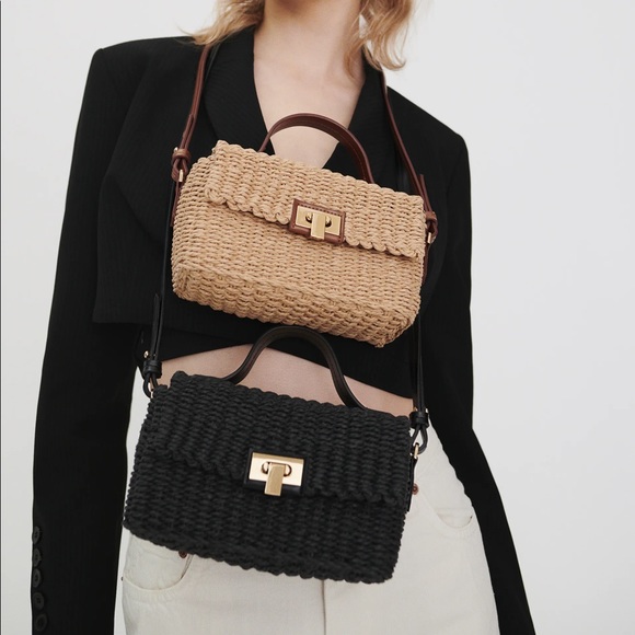 Zara Bags Zara Woven Crossbody Box Bag Poshmark